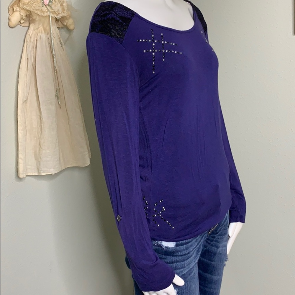 Blue Long Sleeve with lace bow - Picture 2 of 6